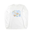 遥ん/犬顔絵　の「保護犬カフェ支援」グッズ 犬 大集合 カフェバージョン Long Sleeve T-Shirt