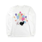 イラスト MONYAAT のくろねこの風船の種*A Long Sleeve T-Shirt