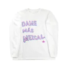 きゅうに！のDAME MAS MEZCAL (Pink&Sky Blue) Long Sleeve T-Shirt