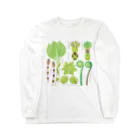 saito_yoko_illustrationの山の幸＿山菜Ver.ロングスリーブTシャツ Long Sleeve T-Shirt