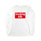 DRIPPEDのSmoking kills-スモーキングキルズ-赤BOXロゴ Long Sleeve T-Shirt