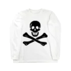 DRIPPEDの海賊旗スカル-Jolly Roger サミュエル・ベラミーの海賊旗-黒ロゴ ロングスリーブTシャツ