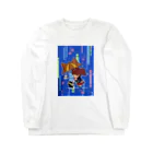 ざしきにゃんこ製作所の雨とさくらとにゃんこと私 Long Sleeve T-Shirt