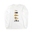 奇×屋の無気力な猫っぽい動物縦置き Long Sleeve T-Shirt