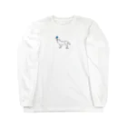 ohkamiのohkami お花ブルー Long Sleeve T-Shirt