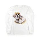 Momojiの犬画のシーズー91 ロングスリーブTシャツ