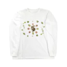 WAMI ARTのリスとどんぐりと葉っぱ Long Sleeve T-Shirt