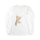 しろモフ屋のねこがしがみつくシリーズ（大） Long Sleeve T-Shirt