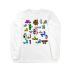 LalaHangeulのカラフルなハングル母音 ロングスリーブTシャツ