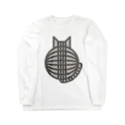 SHOP W　SUZURI店の猫の丸い背中（サバトラ） ロングスリーブTシャツ Long Sleeve T-Shirt