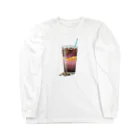 ミウラエツコの黄昏時のアイスコーヒー。時々落ち猫 Long Sleeve T-Shirt