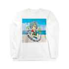 さくらんぼねこのスイカとピアノが大好きな少年 Long Sleeve T-Shirt