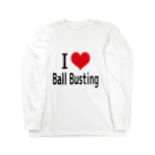 タマロー＠金蹴り・金玉責めのI LOVE Ball Busting ロングスリーブTシャツ