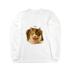 猫カフェ ぶぅたんグッズショップの仏のような寝顔のトコちゃん ロングスリーブTシャツ