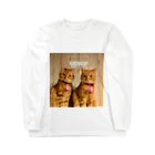 猫カフェ ぶぅたんグッズショップの唐揚げブラザーズTシャツ Long Sleeve T-Shirt