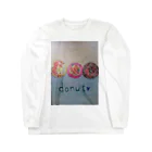 ねこの森でお散歩の華やかなドーナッツ Long Sleeve T-Shirt