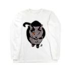 uedasの灰色の猫 ロングスリーブTシャツ