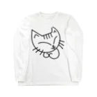 Satosee!Link（サトシドットリンク）のしろねこのミケコ。 ロングスリーブTシャツ