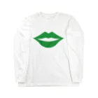 多摩市民のセクシーな唇(グリーン) ロングスリーブTシャツ