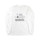 illust_designs_labのワクチン接種済みのイラスト COVID-19 vaccine mRNA 英語文字付き Long Sleeve T-Shirt