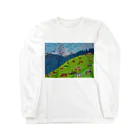 Junie貼り絵グッズのアルプスの牧場 Long Sleeve T-Shirt