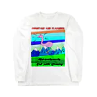 papapamaのフラミンゴと山 Long Sleeve T-Shirt