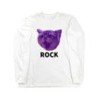 小鳥と映画館のロックなネコ Long Sleeve T-Shirt