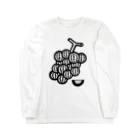 39Sのブドーターメロン(白黒) ロングスリーブTシャツ