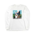 Kotetsu diary(SUZURI店)のシェルティ×車椅子 Long Sleeve T-Shirt