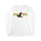 ハッピー・ラブラドールズのブラックラブラドールとデイジー Long Sleeve T-Shirt