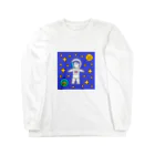 豚人イラストのパンダ武島のブルー・スペース・ランデブゥ Long Sleeve T-Shirt