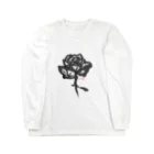 紅空月(kouzuki)designの和筆薔薇 Long Sleeve T-Shirt