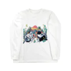 星月猫　徳島洋子のににタキ猫会議 猫とカエルと鳥とキノコ Long Sleeve T-Shirt