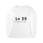 歯車デザインのレベル25 ロングスリーブTシャツ