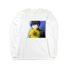 夜店の学ラン少年と花「向日葵」 Long Sleeve T-Shirt