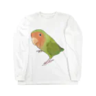 まめるりはことりの見つめるコザクラインコちゃん【まめるりはことり】 ロングスリーブTシャツ