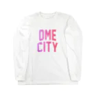 JIMOTOE Wear Local Japanの青梅市 OME CITY ロゴピンク ロングスリーブTシャツ