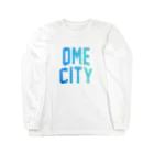 JIMOTOE Wear Local Japanの青梅市 OME CITY ロゴブルー Long Sleeve T-Shirt