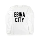 JIMOTOE Wear Local Japanの海老名市 EBINA CITY ロゴブラック Long Sleeve T-Shirt
