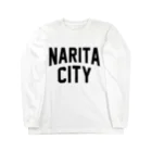 JIMOTOE Wear Local Japanの成田市 NARITA CITY ロゴブラック ロングスリーブTシャツ