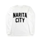 JIMOTOE Wear Local Japanの成田市 NARITA CITY ロゴブラック Long Sleeve T-Shirt