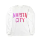 JIMOTOE Wear Local Japanの成田市 NARITA CITY ロゴピンク ロングスリーブTシャツ