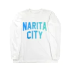 JIMOTOE Wear Local Japanの成田市 NARITA CITY ロゴブルー Long Sleeve T-Shirt