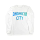 JIMOTOE Wear Local Japanの尾道市 ONOMICHI CITY ロゴブルー Long Sleeve T-Shirt