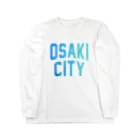 JIMOTO Wear Local Japanの大崎市 OSAKI CITY　ロゴブルー Long Sleeve T-Shirt