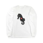 生物＝ケモノのヲ店の『tiles』Sea horse Long Sleeve T-Shirt