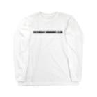鶴舞攻校購買部のサタデーモーニングクラブ 白×黒 Long Sleeve T-Shirt