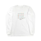 jikkuri kotokotoのcheck one two!（赤×水色） Long Sleeve T-Shirt