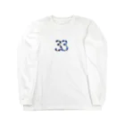 カラフルマルシェのフラワー数字シリーズ「33」 ロングスリーブTシャツ