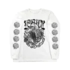 Y's Ink Works Official Shop at suzuriのRising sun Crow (Black Print) Long Sleeve T-Shirt